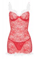 KO Kristinella babydoll & thong red-white