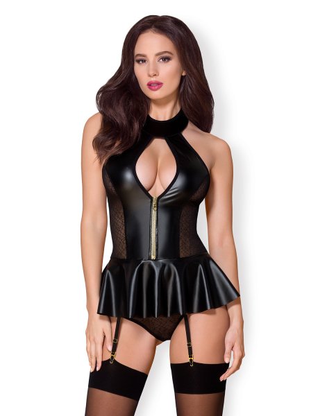 OB 859-COR-1 corset & thong black